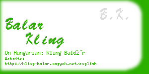 balar kling business card